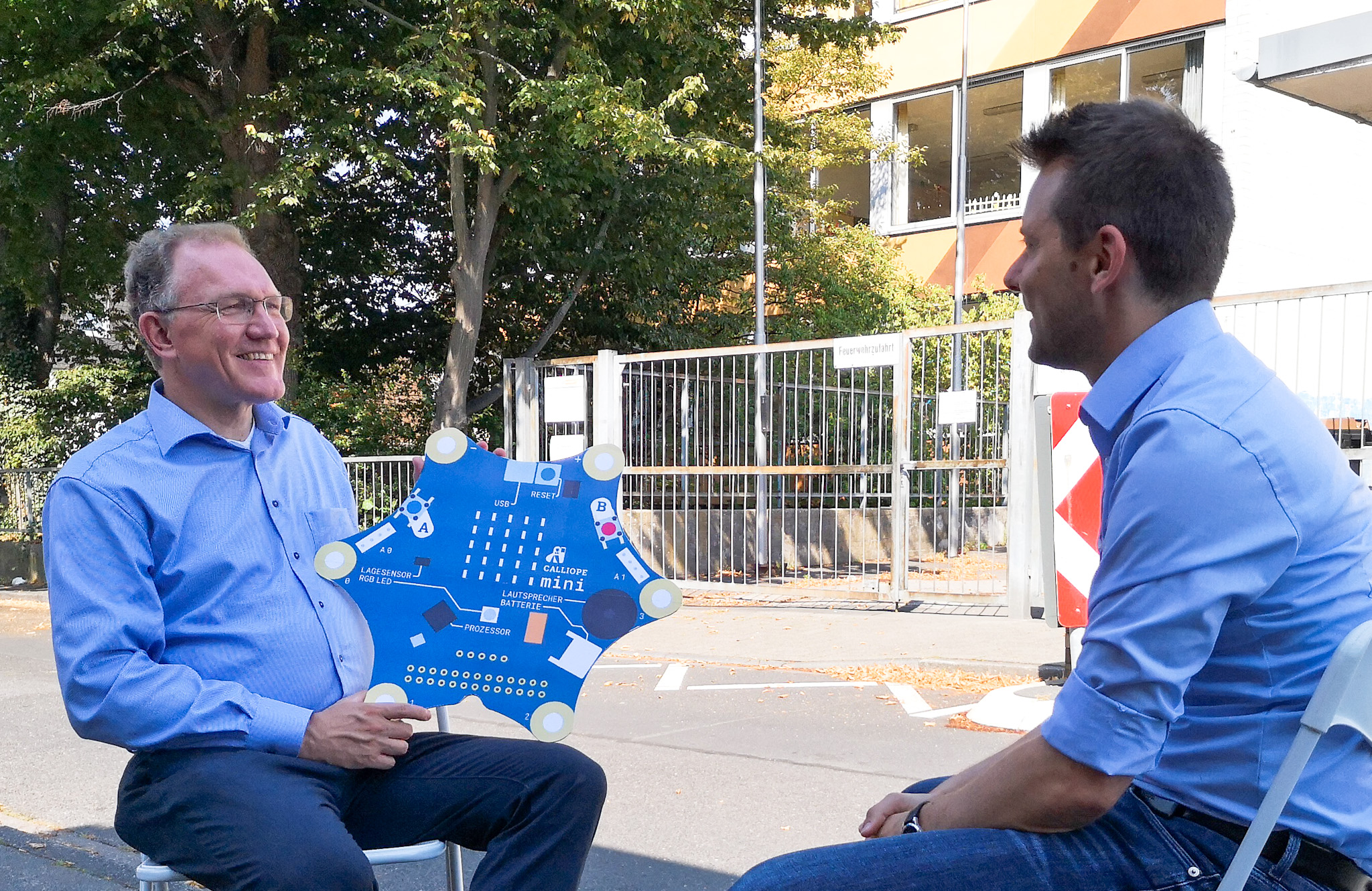 Gregor Berghausen, Porzer Bürgerstiftung, im Gespräch mit Dr. Simon Bujanowski, SPD